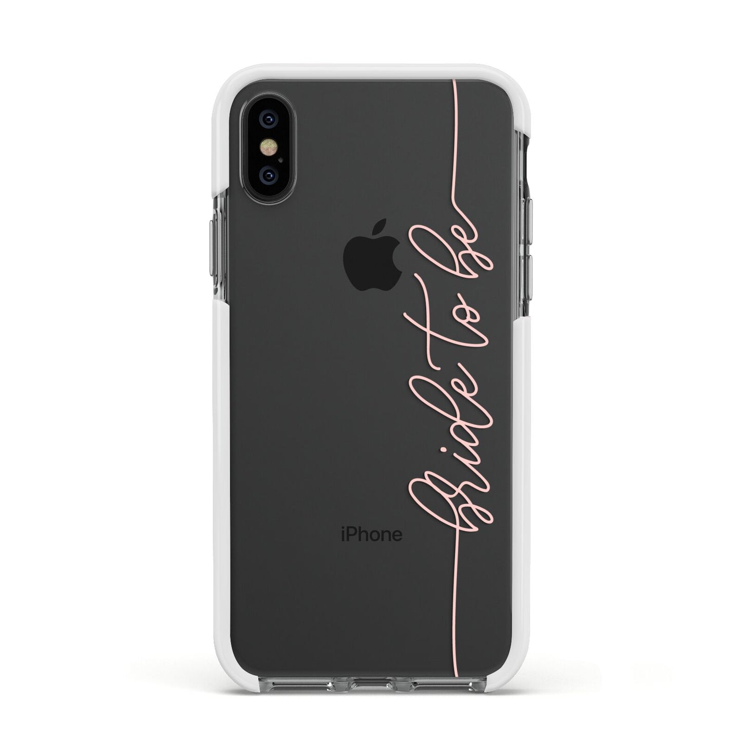 Bride To Be Apple iPhone Xs Impact Case White Edge on Black Phone