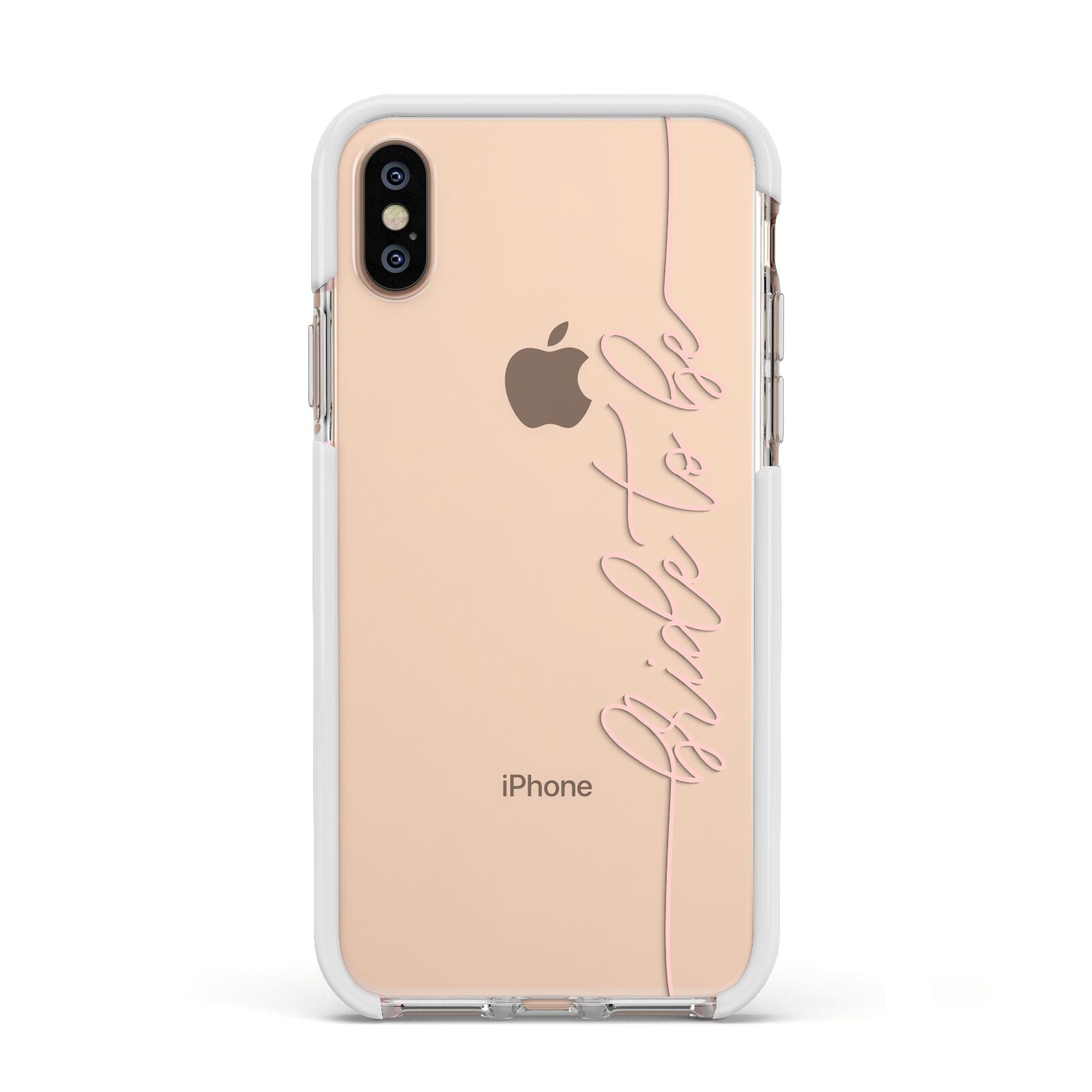Bride To Be Apple iPhone Xs Impact Case White Edge on Gold Phone