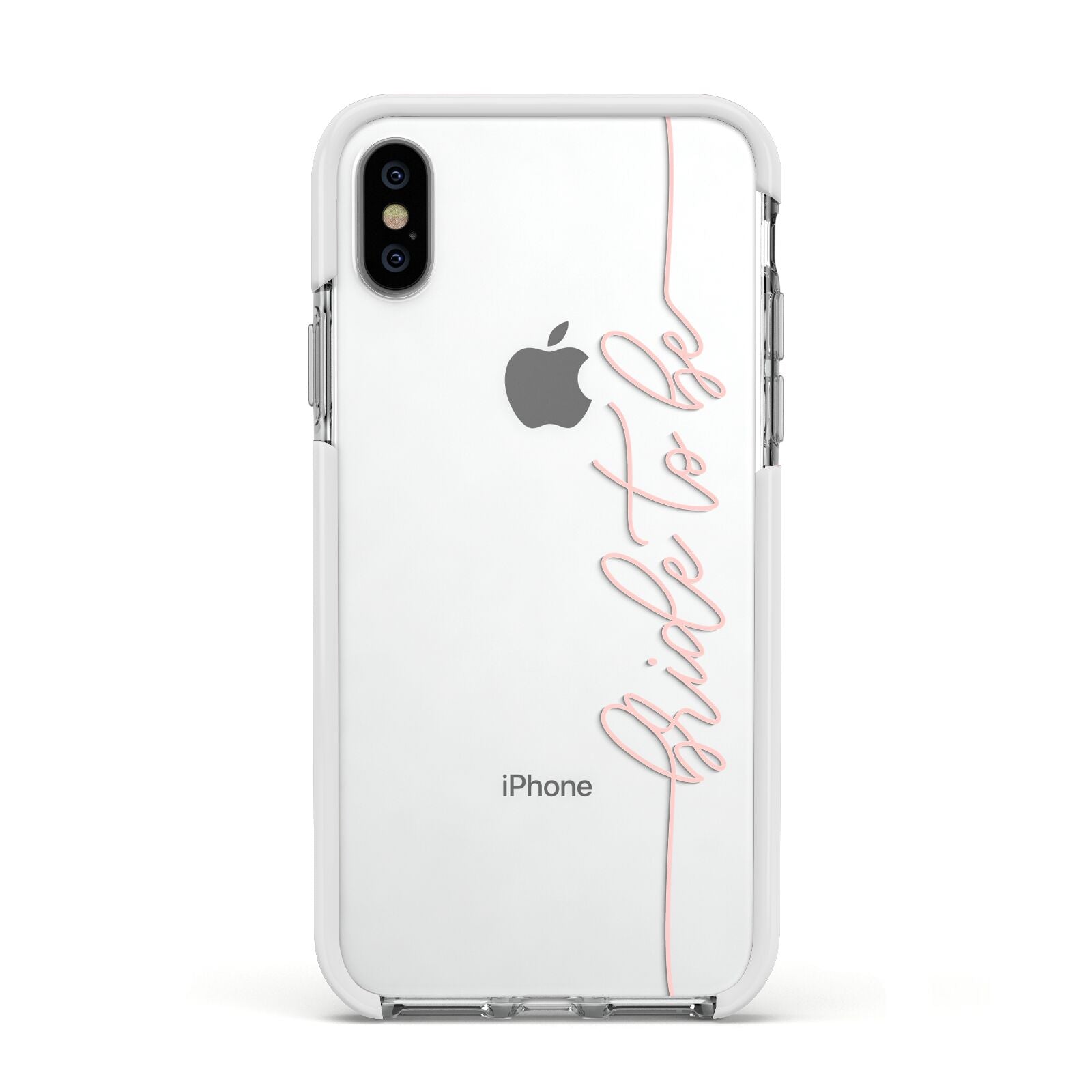 Bride To Be Apple iPhone Xs Impact Case White Edge on Silver Phone