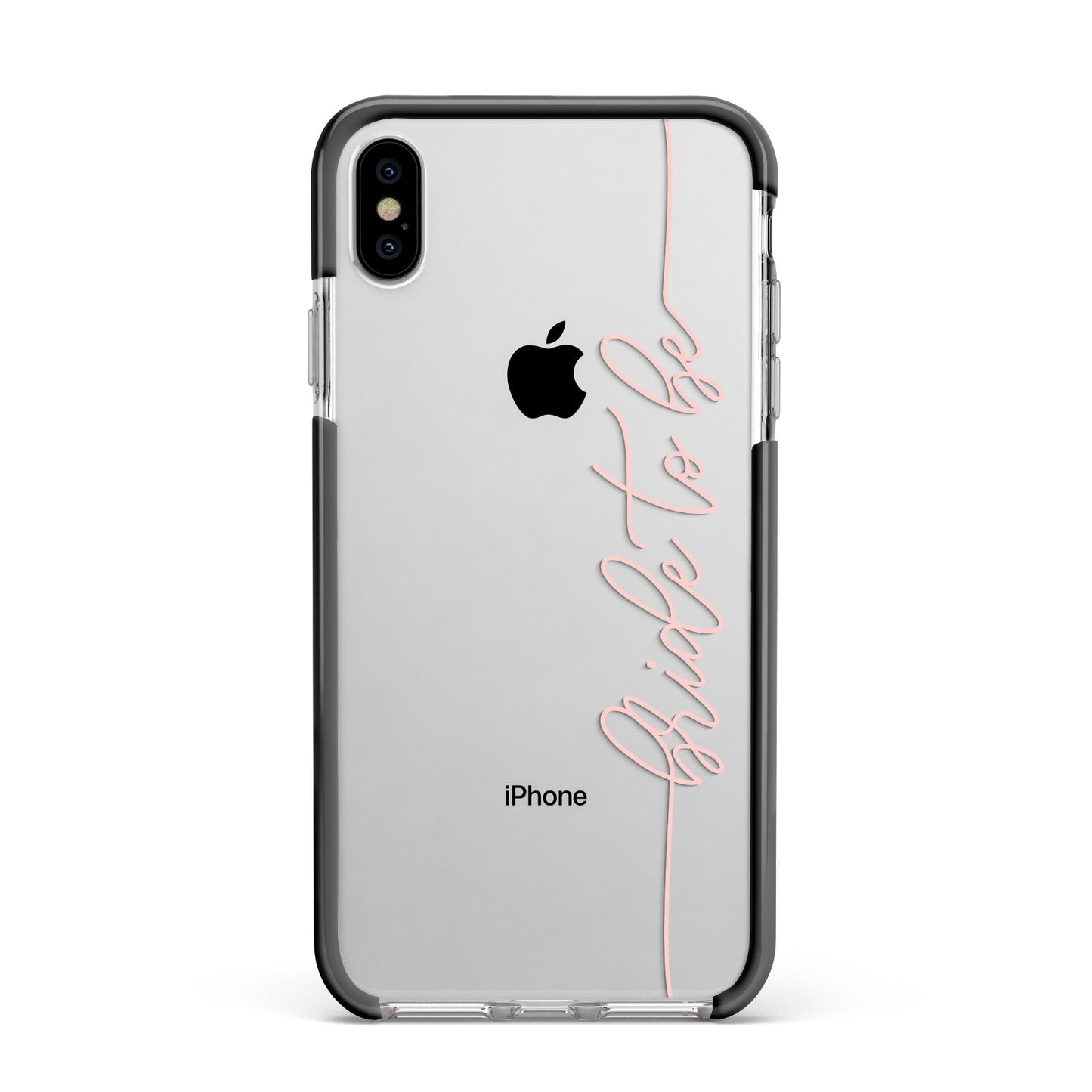 Bride To Be Apple iPhone Xs Max Impact Case Black Edge on Silver Phone