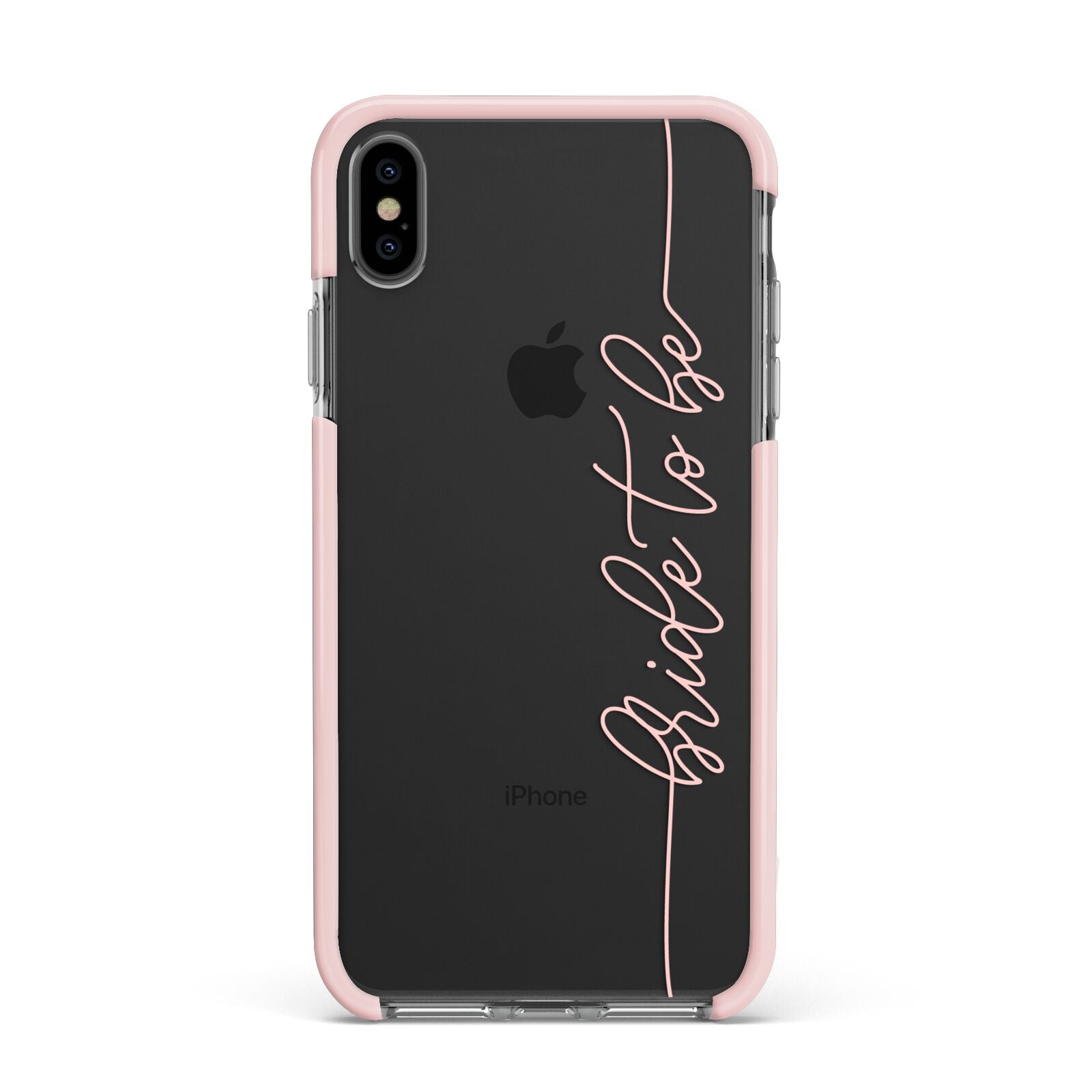 Bride To Be Apple iPhone Xs Max Impact Case Pink Edge on Black Phone