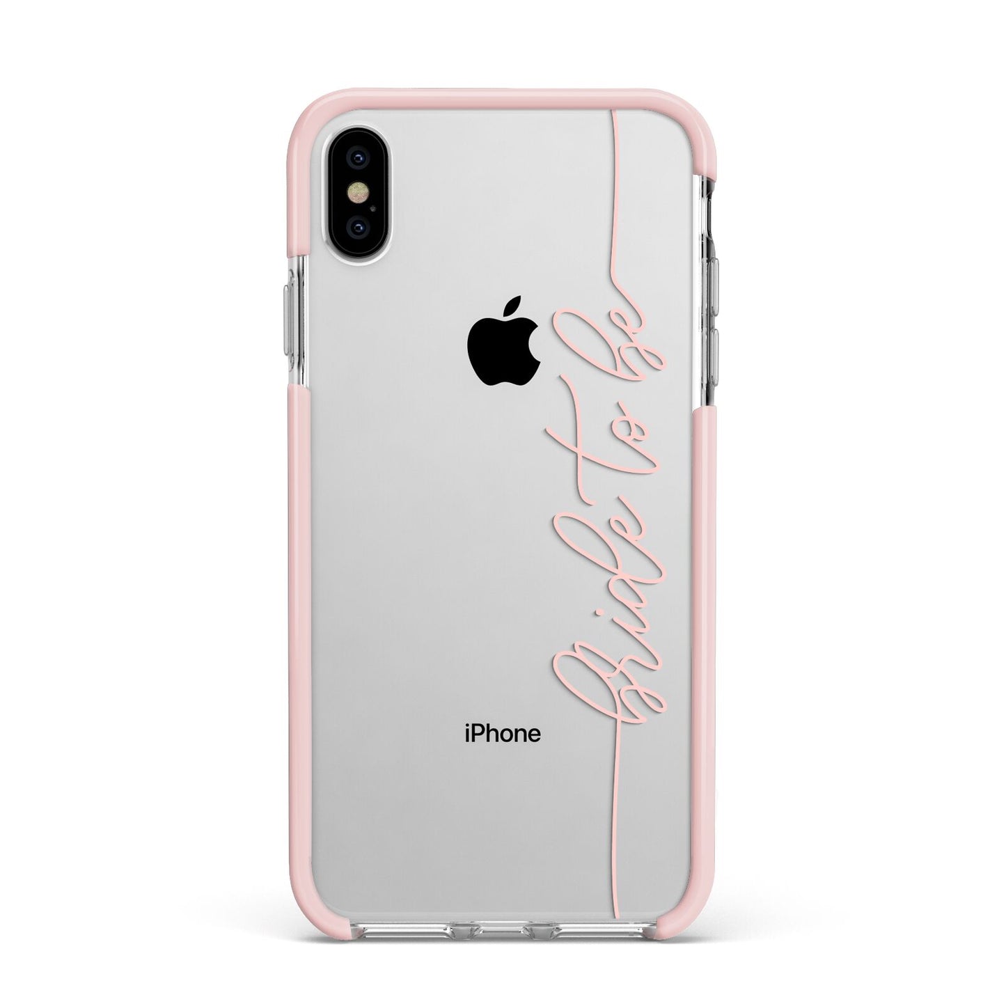 Bride To Be Apple iPhone Xs Max Impact Case Pink Edge on Silver Phone