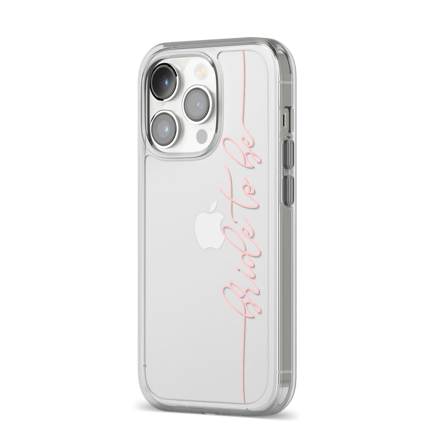 Bride To Be iPhone 14 Pro Clear Tough Case Silver Angled Image