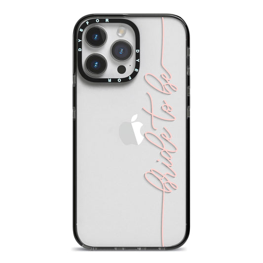 Bride To Be iPhone 14 Pro Max Black Impact Case on Silver phone