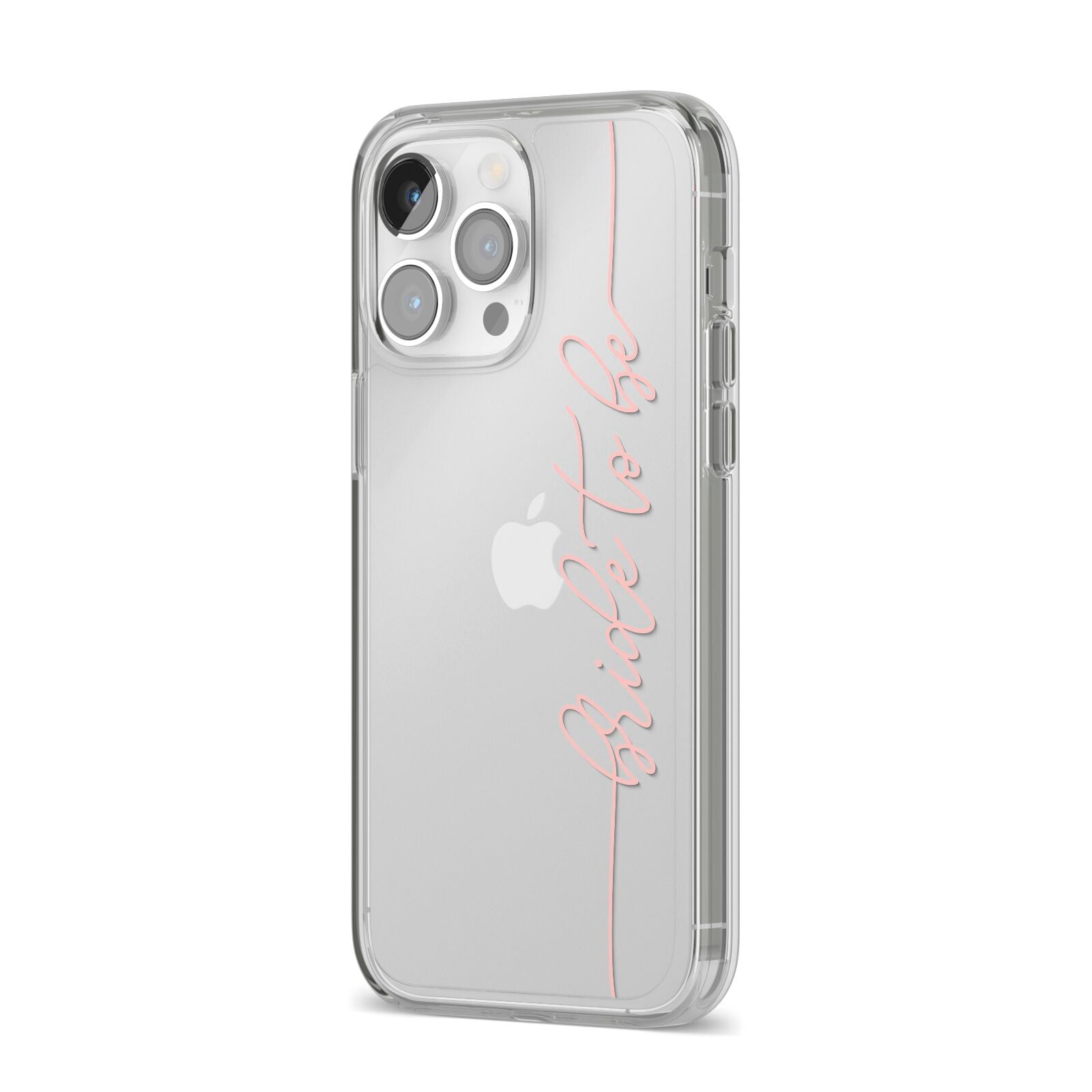 Bride To Be iPhone 14 Pro Max Clear Tough Case Silver Angled Image