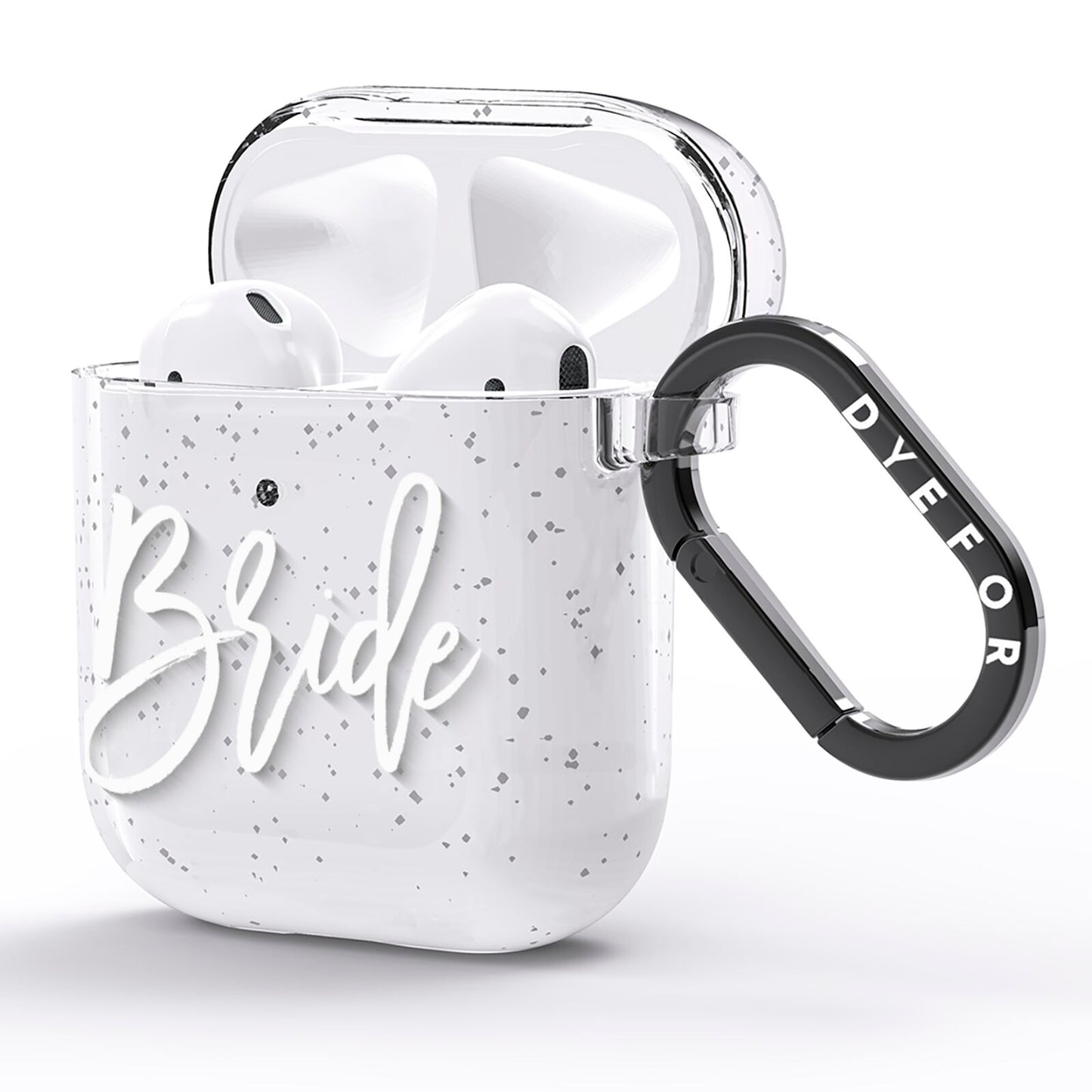 Bride Transparent AirPods Glitter Case Side Image