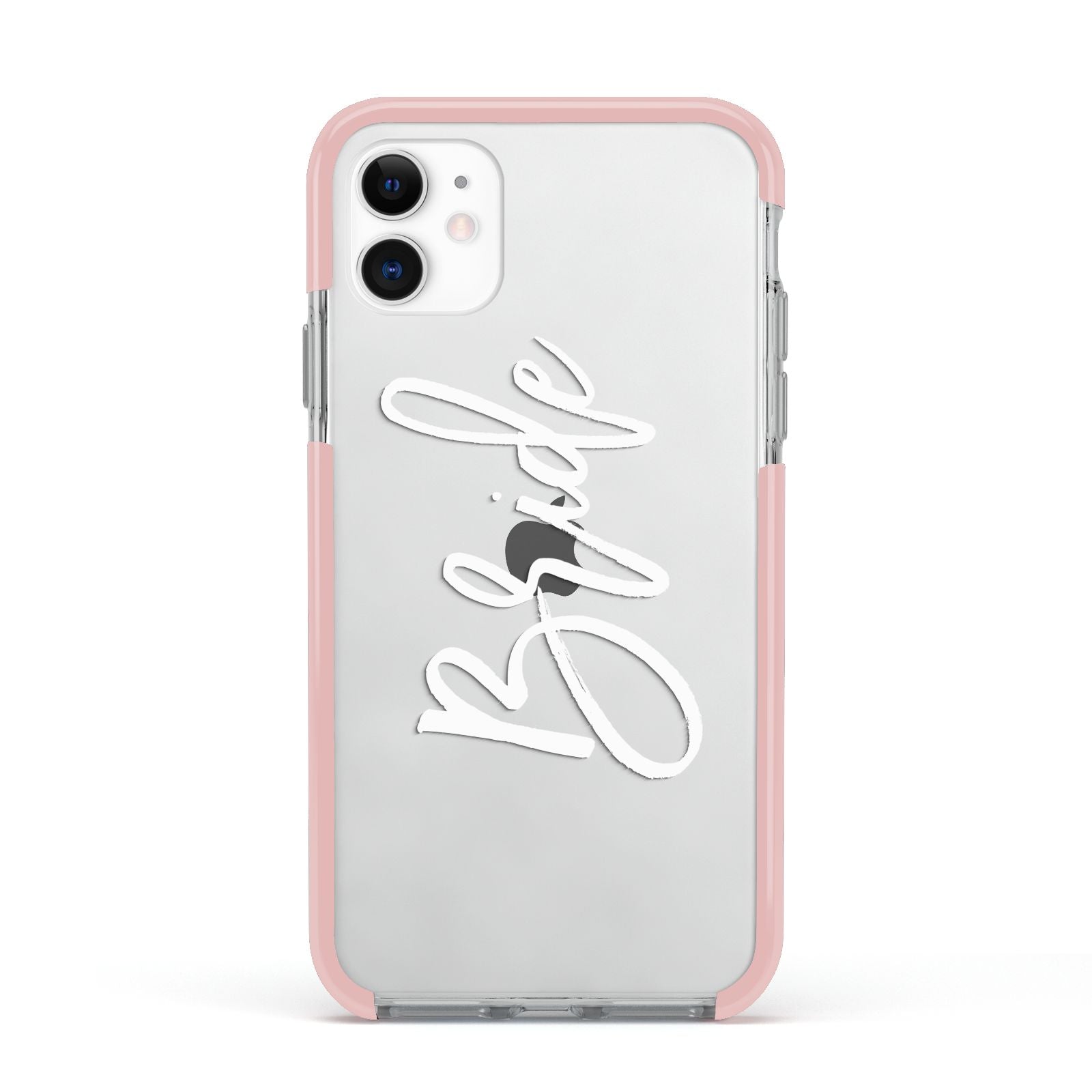 Bride Transparent Apple iPhone 11 in White with Pink Impact Case