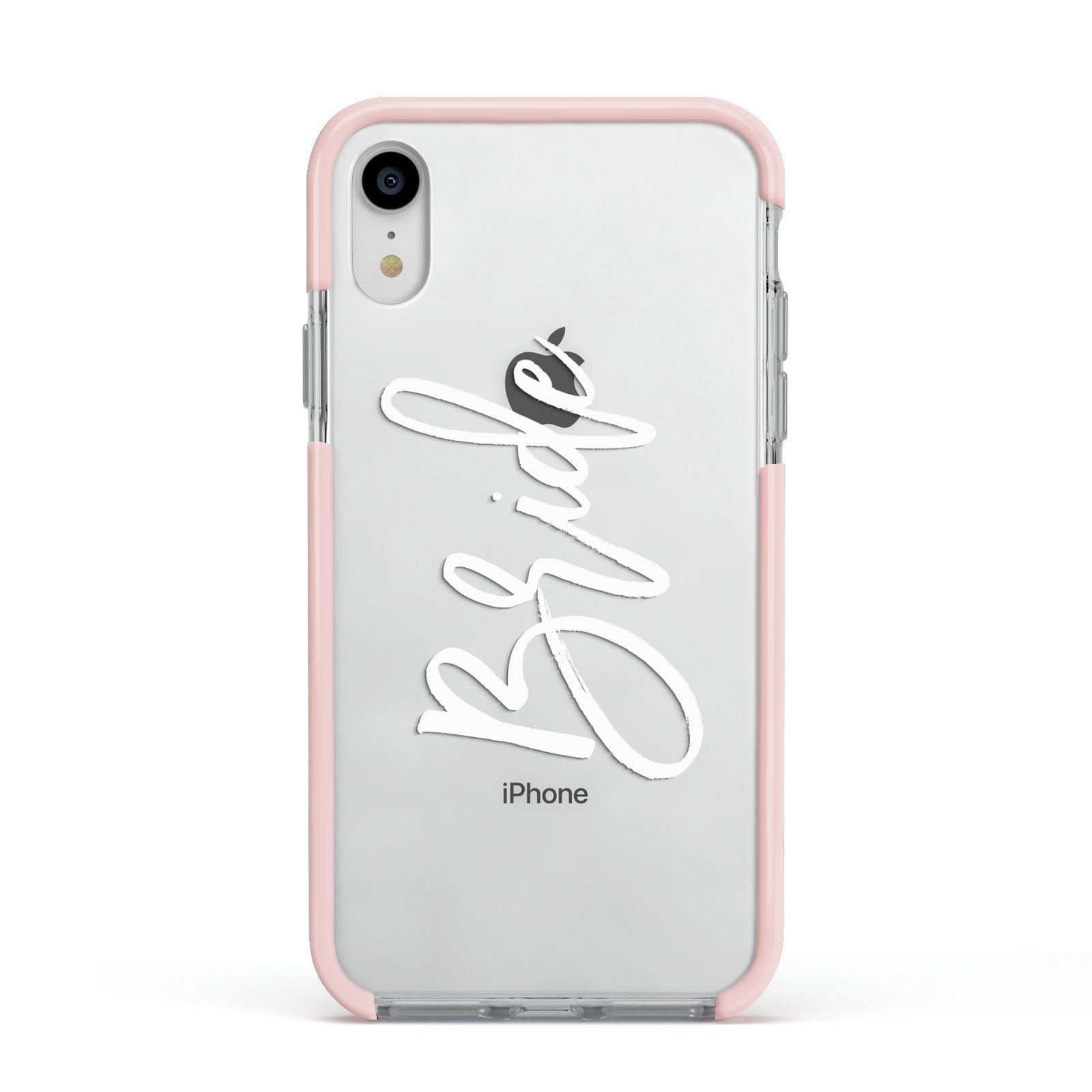 Bride Transparent Apple iPhone XR Impact Case Pink Edge on Silver Phone