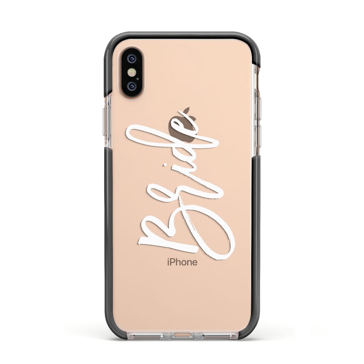 Bride Transparent Apple iPhone Xs Impact Case Black Edge on Gold Phone