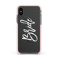 Bride Transparent Apple iPhone Xs Impact Case Pink Edge on Black Phone