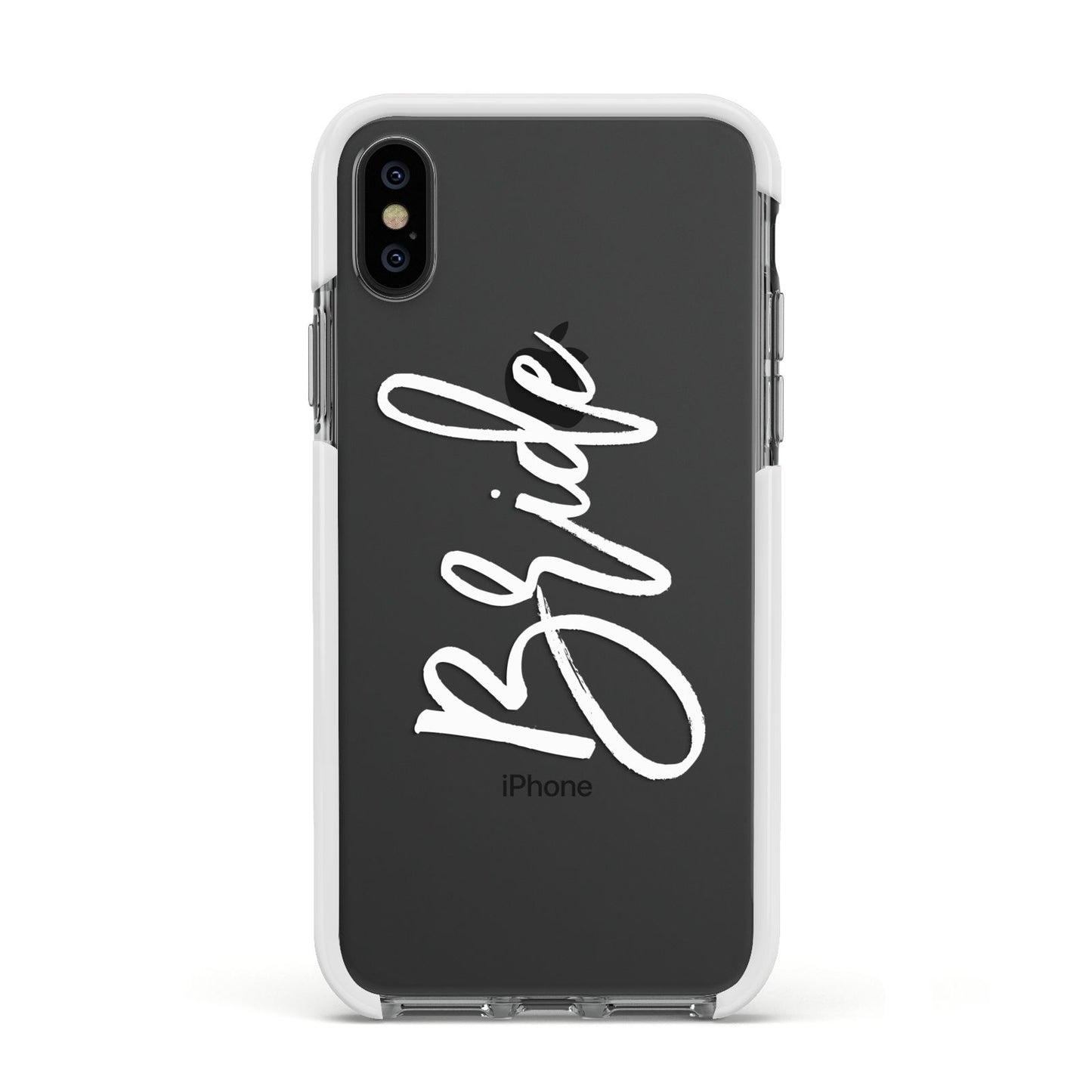 Bride Transparent Apple iPhone Xs Impact Case White Edge on Black Phone