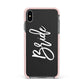 Bride Transparent Apple iPhone Xs Max Impact Case Pink Edge on Black Phone
