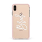 Bride Transparent Apple iPhone Xs Max Impact Case Pink Edge on Gold Phone
