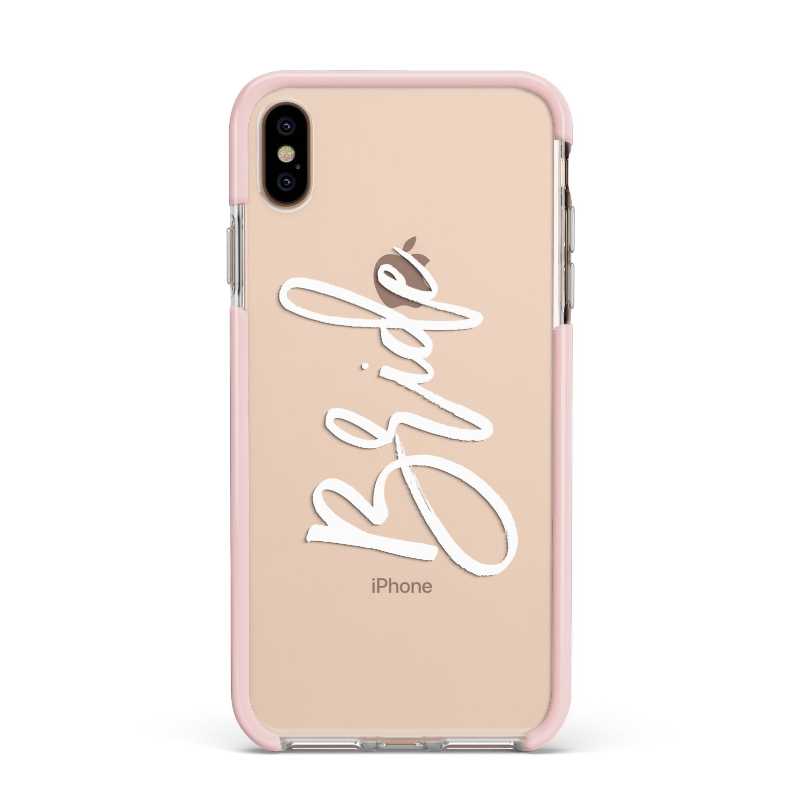 Bride Transparent Apple iPhone Xs Max Impact Case Pink Edge on Gold Phone