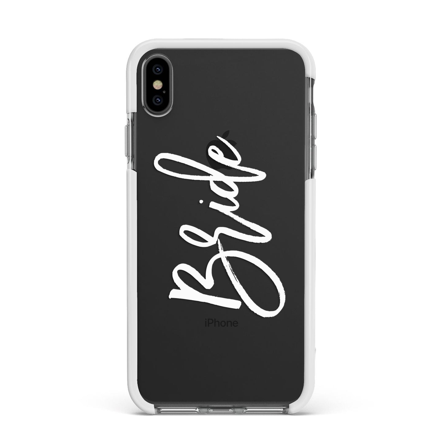 Bride Transparent Apple iPhone Xs Max Impact Case White Edge on Black Phone