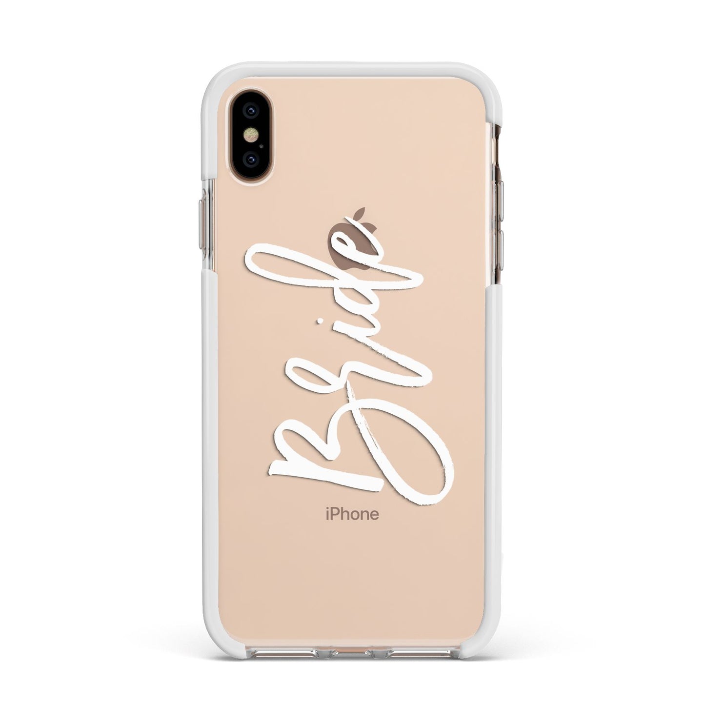 Bride Transparent Apple iPhone Xs Max Impact Case White Edge on Gold Phone