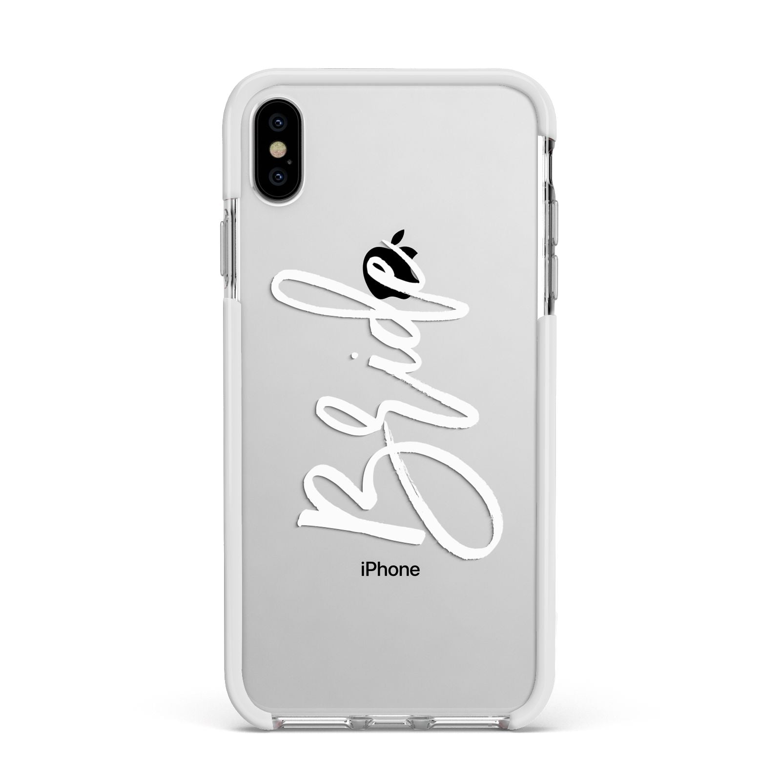Bride Transparent Apple iPhone Xs Max Impact Case White Edge on Silver Phone