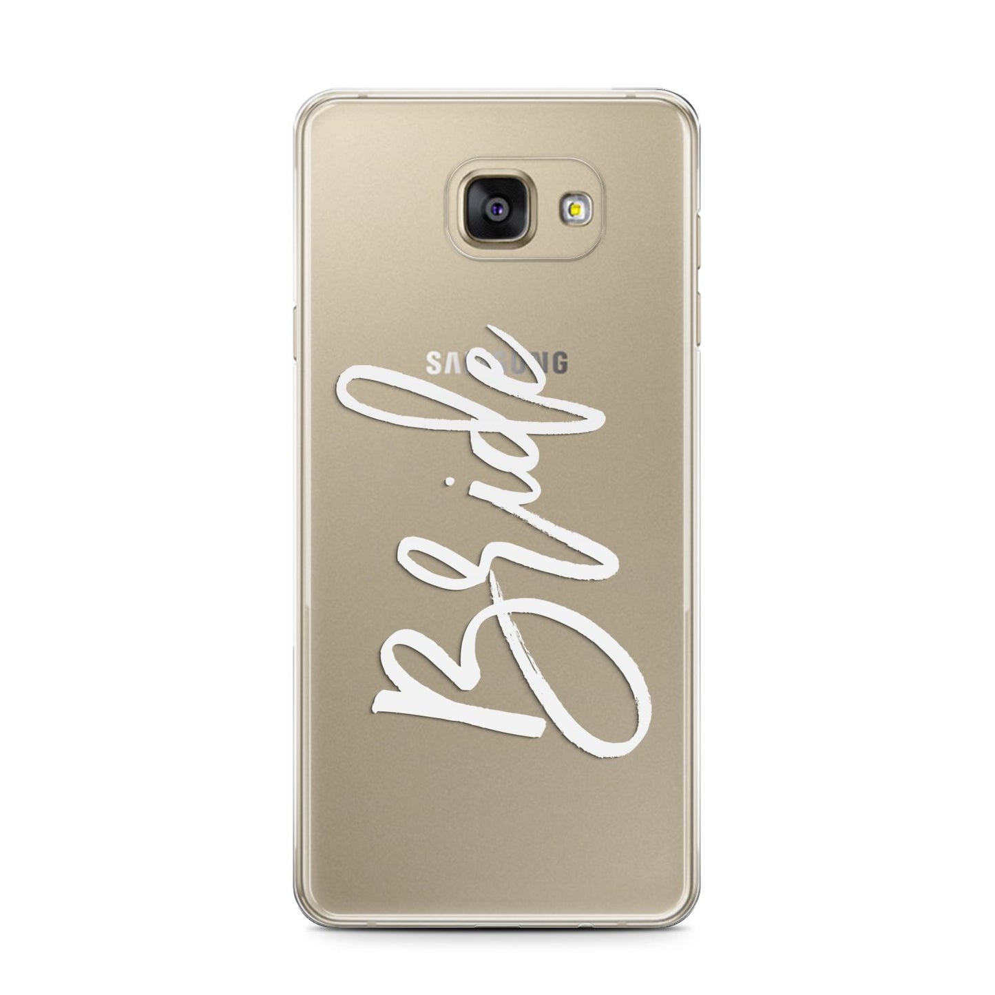 Bride Transparent Samsung Galaxy A7 2016 Case on gold phone