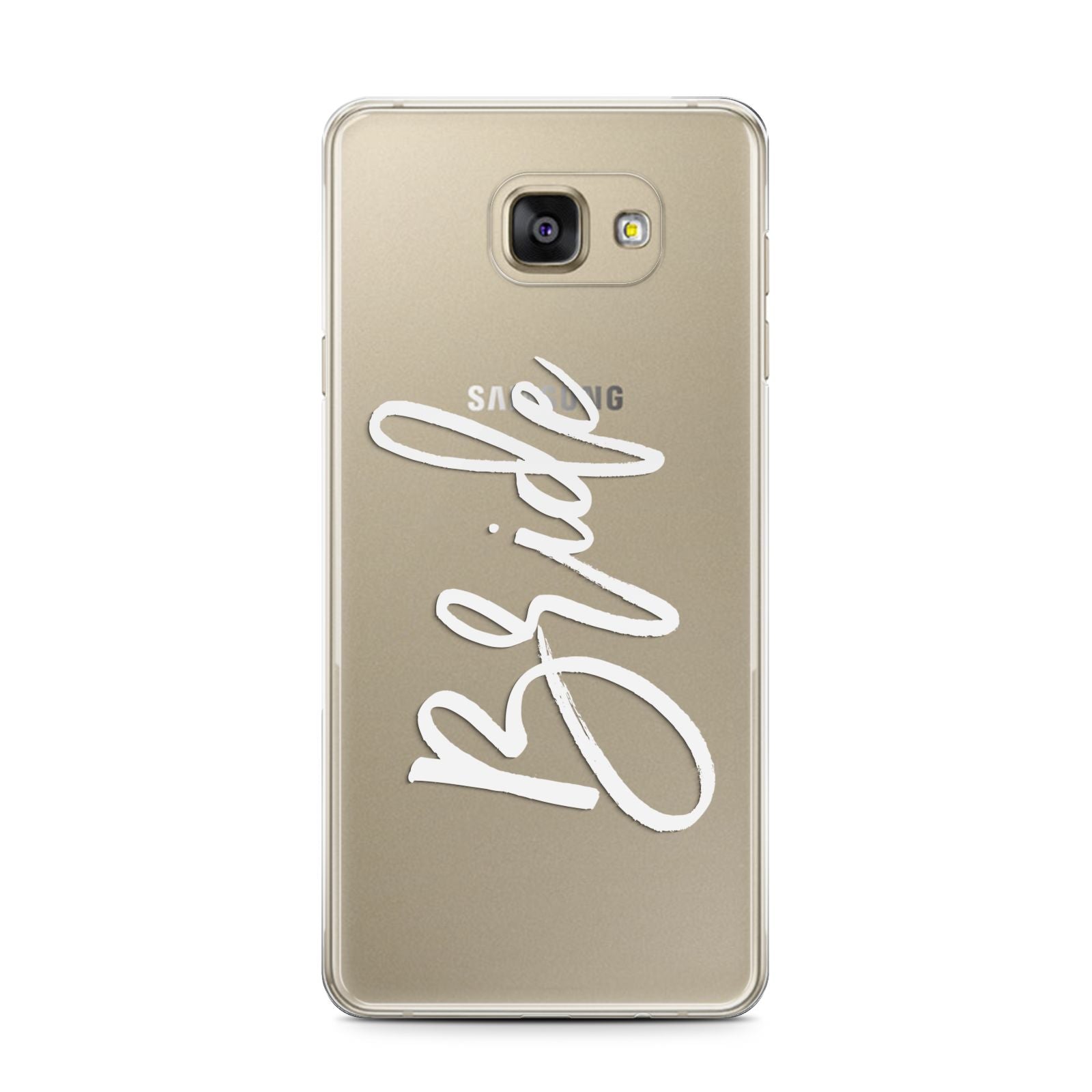 Bride Transparent Samsung Galaxy A7 2016 Case on gold phone