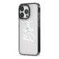 Bride Transparent iPhone 13 Pro Black Impact Case Side Angle on Silver phone
