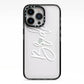 Bride Transparent iPhone 13 Pro Black Impact Case on Silver phone