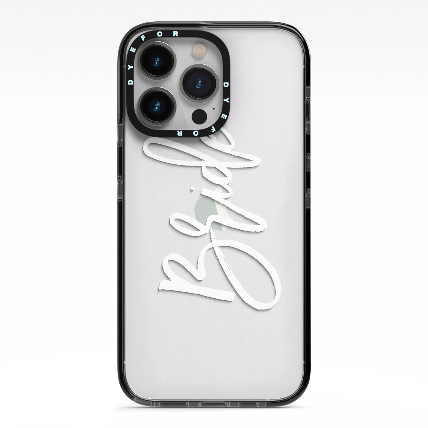 Bride Transparent iPhone 13 Pro Black Impact Case on Silver phone