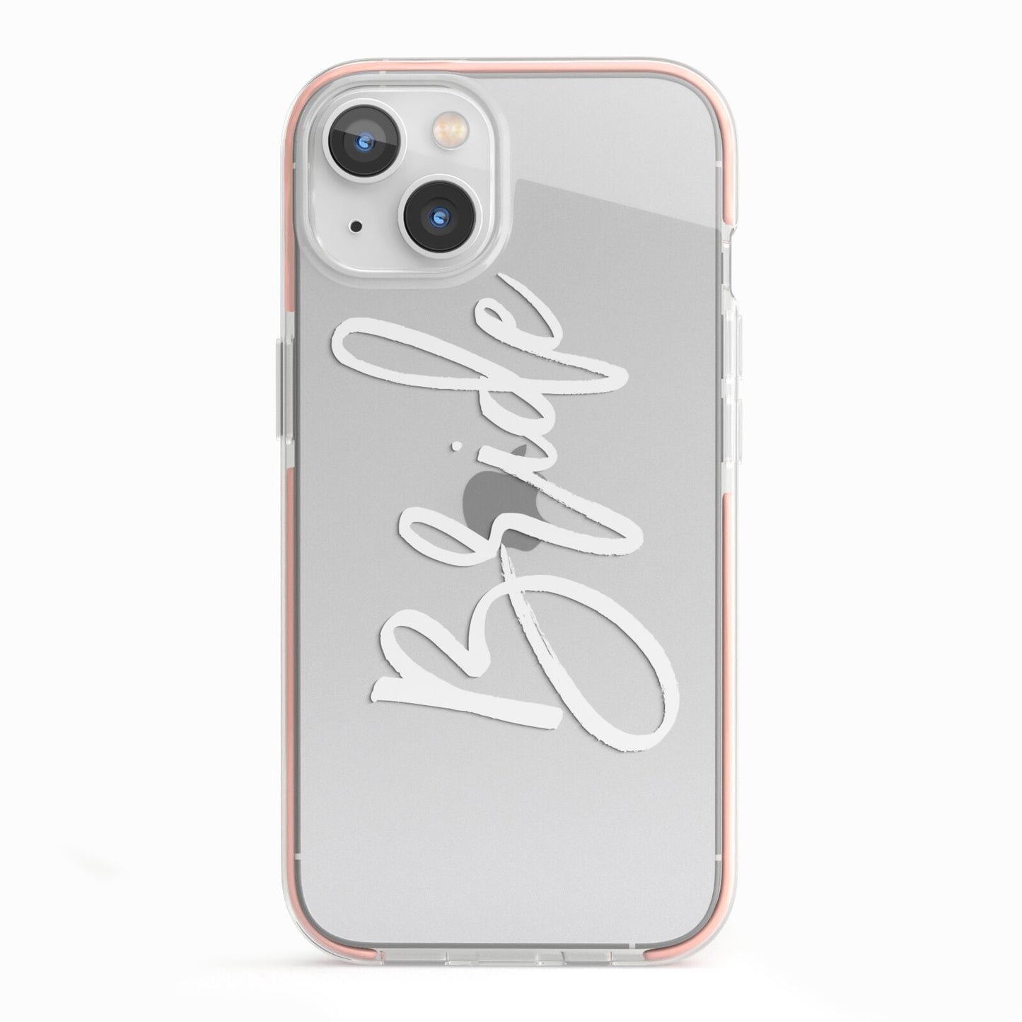 Bride Transparent iPhone 13 TPU Impact Case with Pink Edges