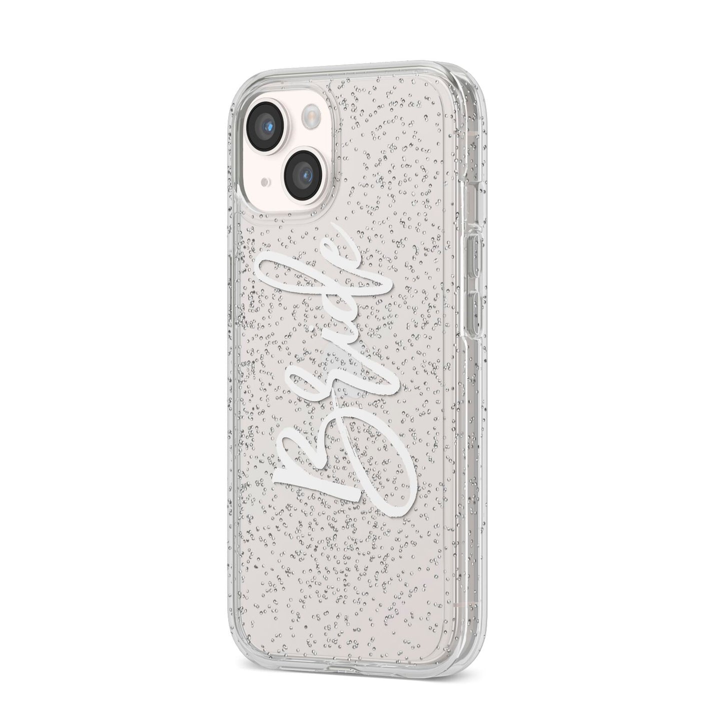 Bride Transparent iPhone 14 Glitter Tough Case Starlight Angled Image
