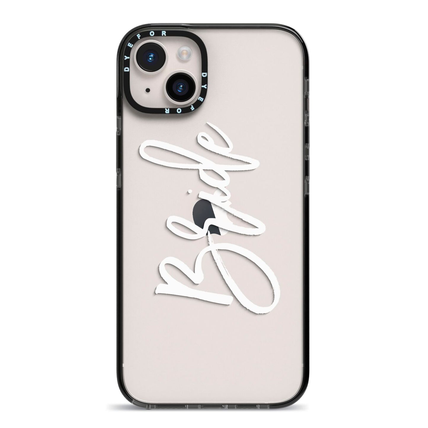 Bride Transparent iPhone 14 Plus Black Impact Case on Silver phone