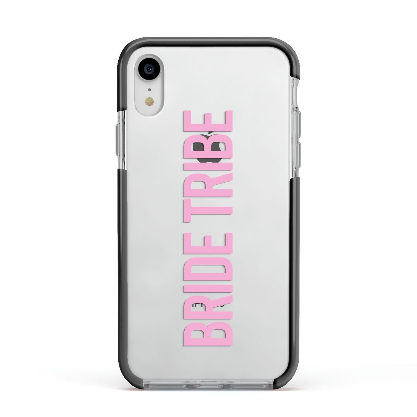 Bride Tribe Apple iPhone XR Impact Case Black Edge on Silver Phone