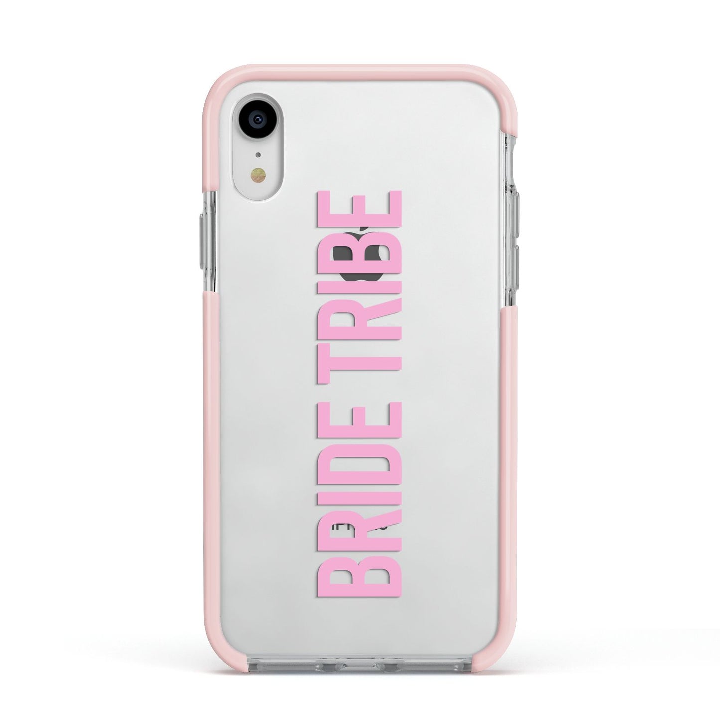 Bride Tribe Apple iPhone XR Impact Case Pink Edge on Silver Phone