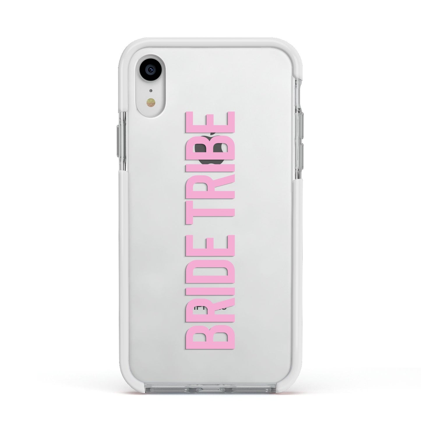 Bride Tribe Apple iPhone XR Impact Case White Edge on Silver Phone