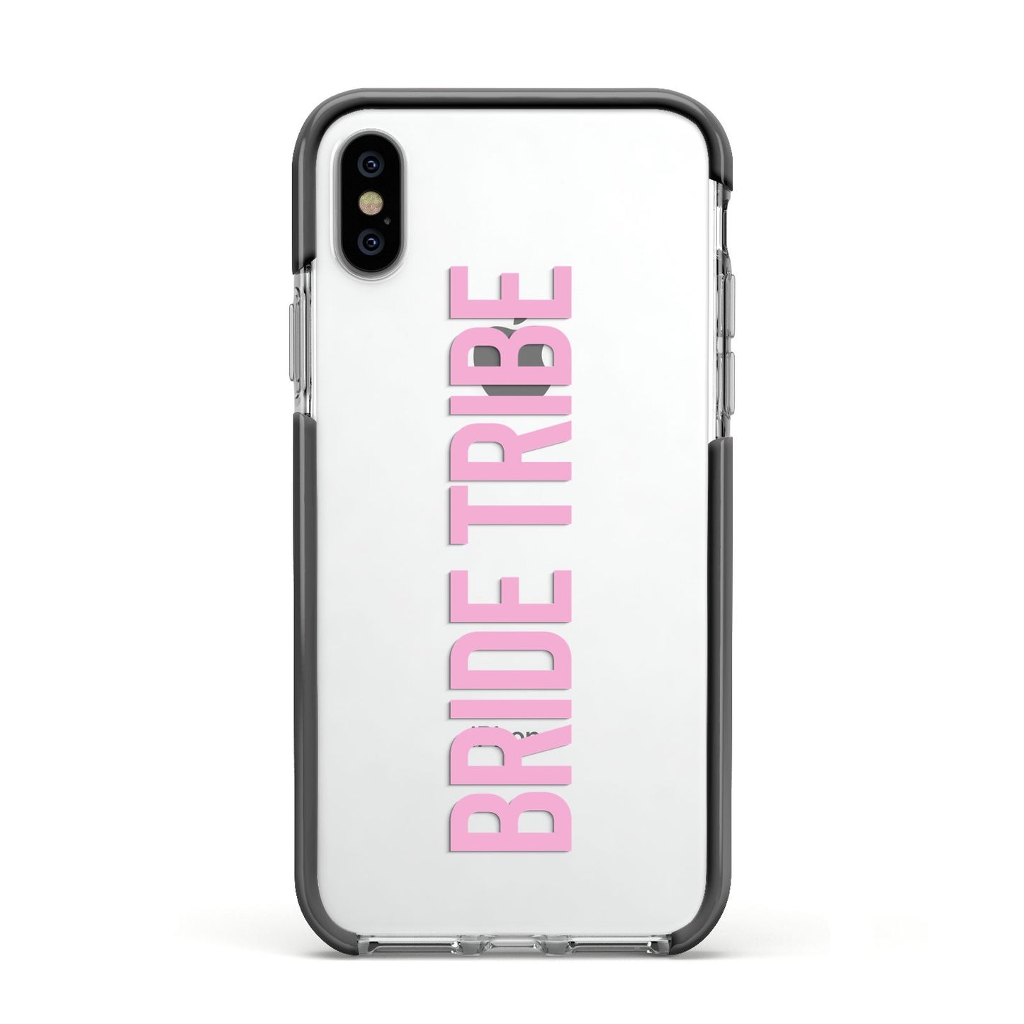 Bride Tribe Apple iPhone Xs Impact Case Black Edge on Silver Phone