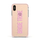 Bride Tribe Apple iPhone Xs Impact Case Pink Edge on Gold Phone