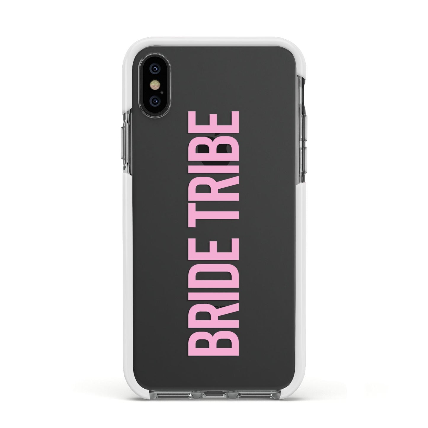 Bride Tribe Apple iPhone Xs Impact Case White Edge on Black Phone