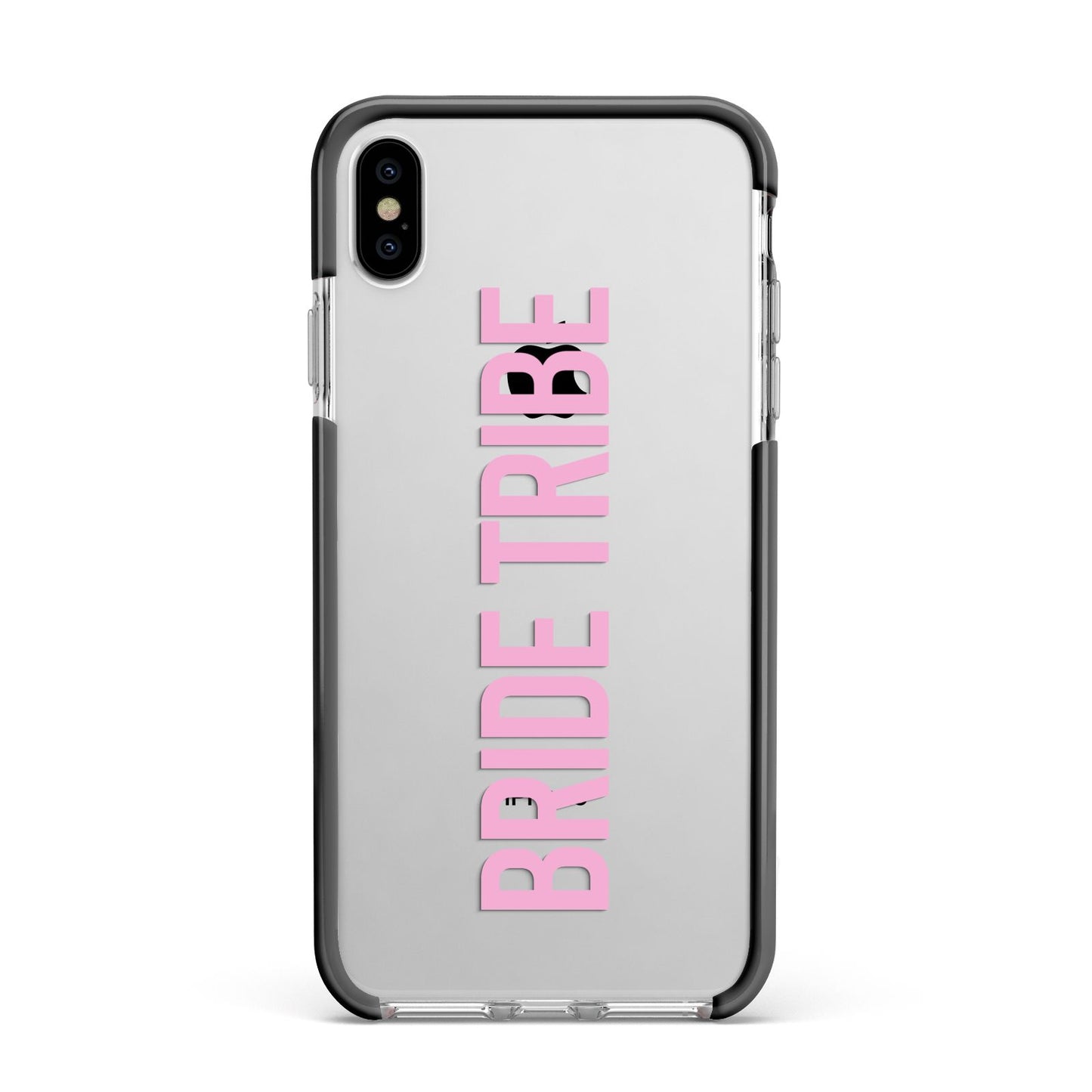 Bride Tribe Apple iPhone Xs Max Impact Case Black Edge on Silver Phone