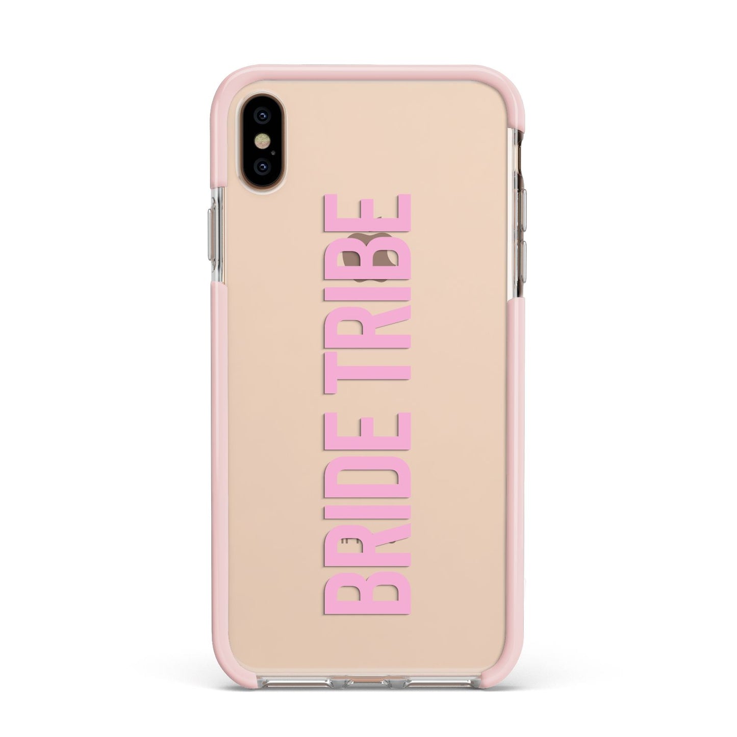 Bride Tribe Apple iPhone Xs Max Impact Case Pink Edge on Gold Phone