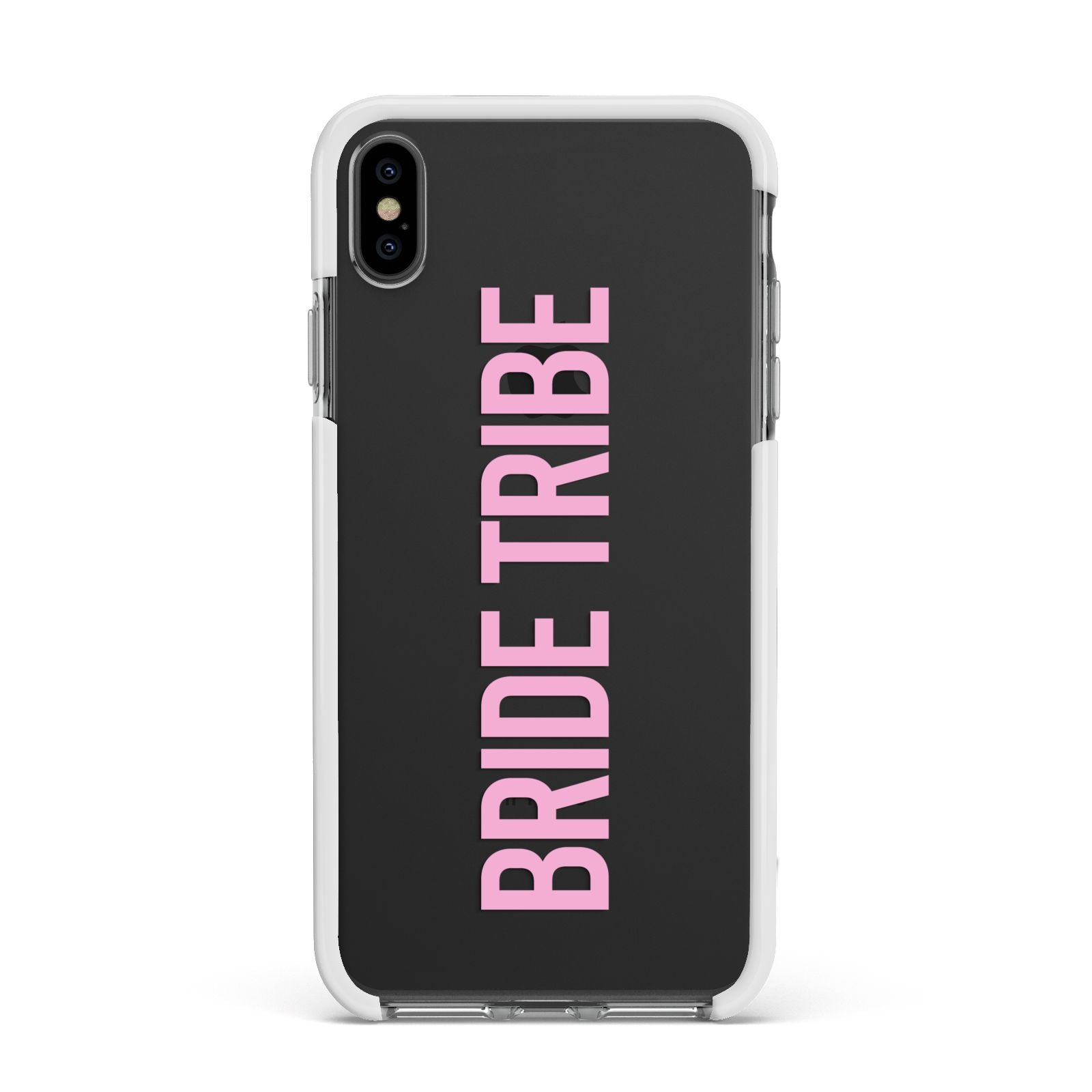 Bride Tribe Apple iPhone Xs Max Impact Case White Edge on Black Phone