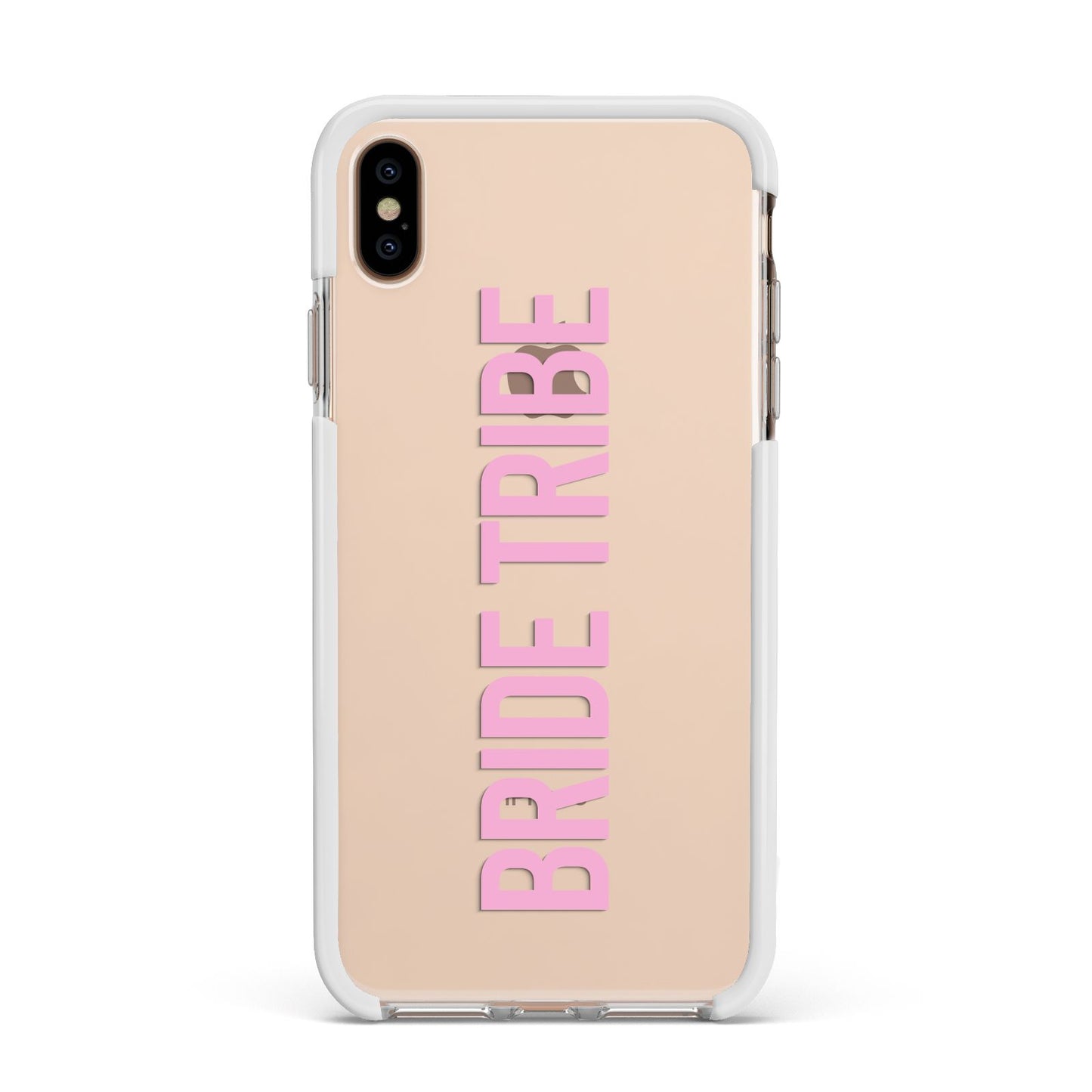 Bride Tribe Apple iPhone Xs Max Impact Case White Edge on Gold Phone