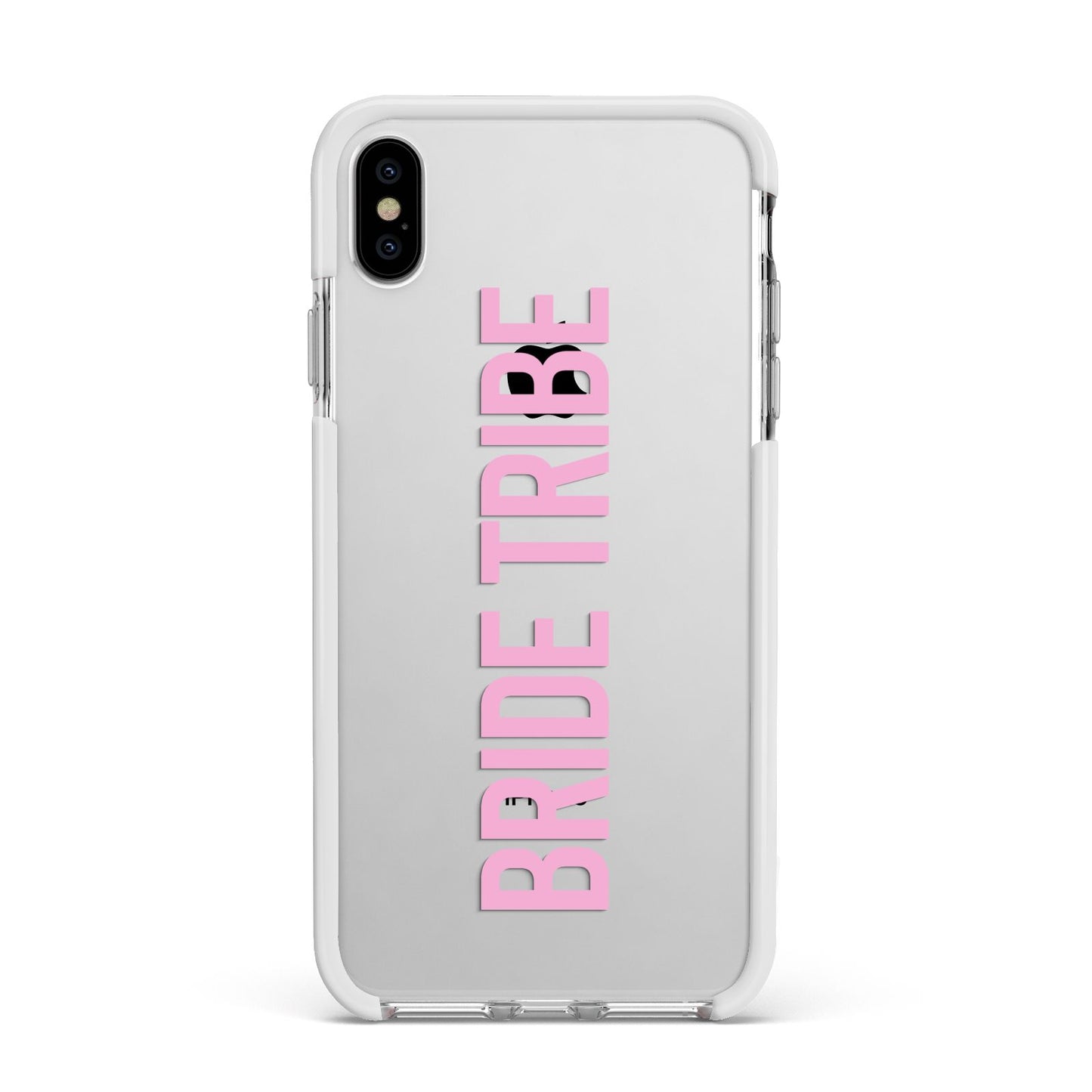 Bride Tribe Apple iPhone Xs Max Impact Case White Edge on Silver Phone