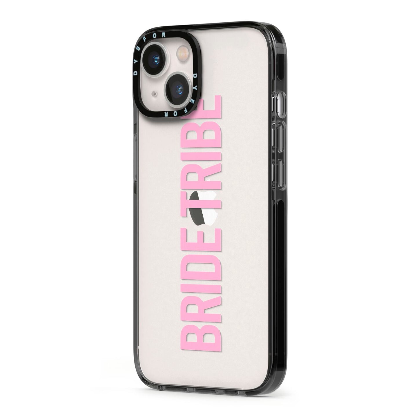 Bride Tribe iPhone 13 Black Impact Case Side Angle on Silver phone
