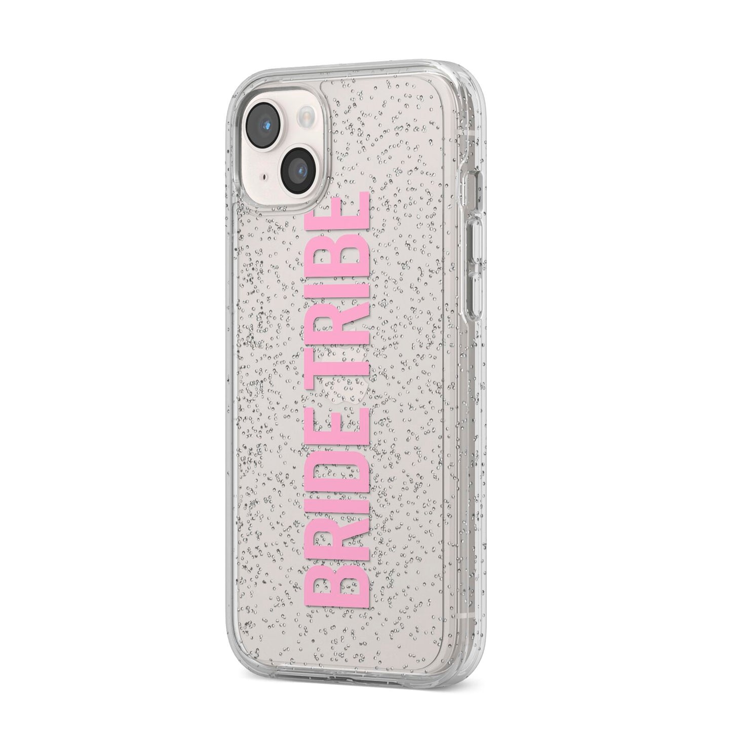 Bride Tribe iPhone 14 Plus Glitter Tough Case Starlight Angled Image