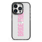 Bride Tribe iPhone 14 Pro Black Impact Case on Silver phone