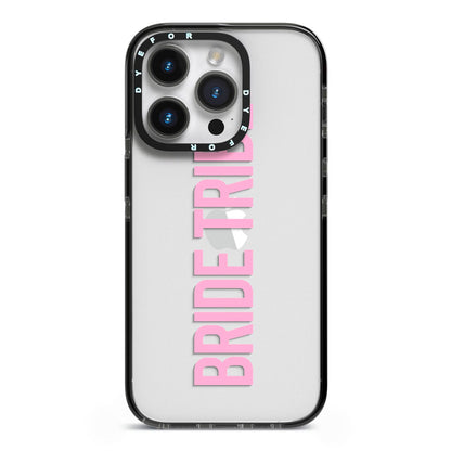 Bride Tribe iPhone 14 Pro Black Impact Case on Silver phone