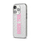Bride Tribe iPhone 14 Pro Glitter Tough Case Silver Angled Image
