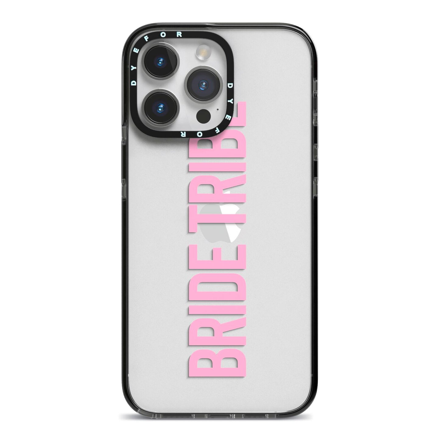 Bride Tribe iPhone 14 Pro Max Black Impact Case on Silver phone