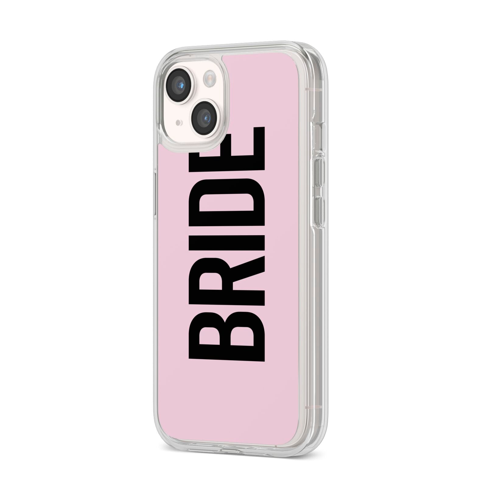 Bride iPhone 14 Clear Tough Case Starlight Angled Image