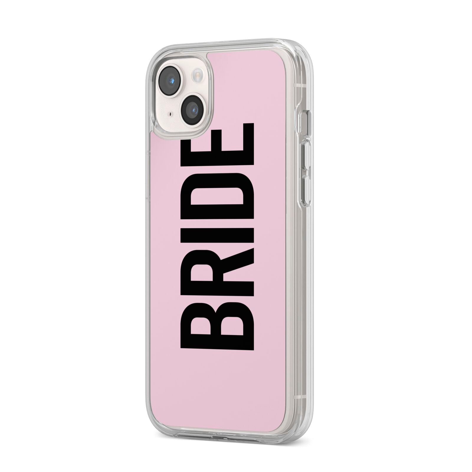 Bride iPhone 14 Plus Clear Tough Case Starlight Angled Image
