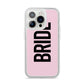 Bride iPhone 14 Pro Clear Tough Case Silver