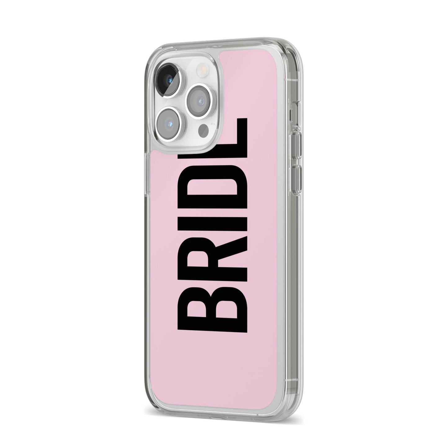 Bride iPhone 14 Pro Max Clear Tough Case Silver Angled Image